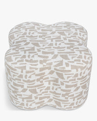 Pouf Ipsy géométrique - Beige géométrique