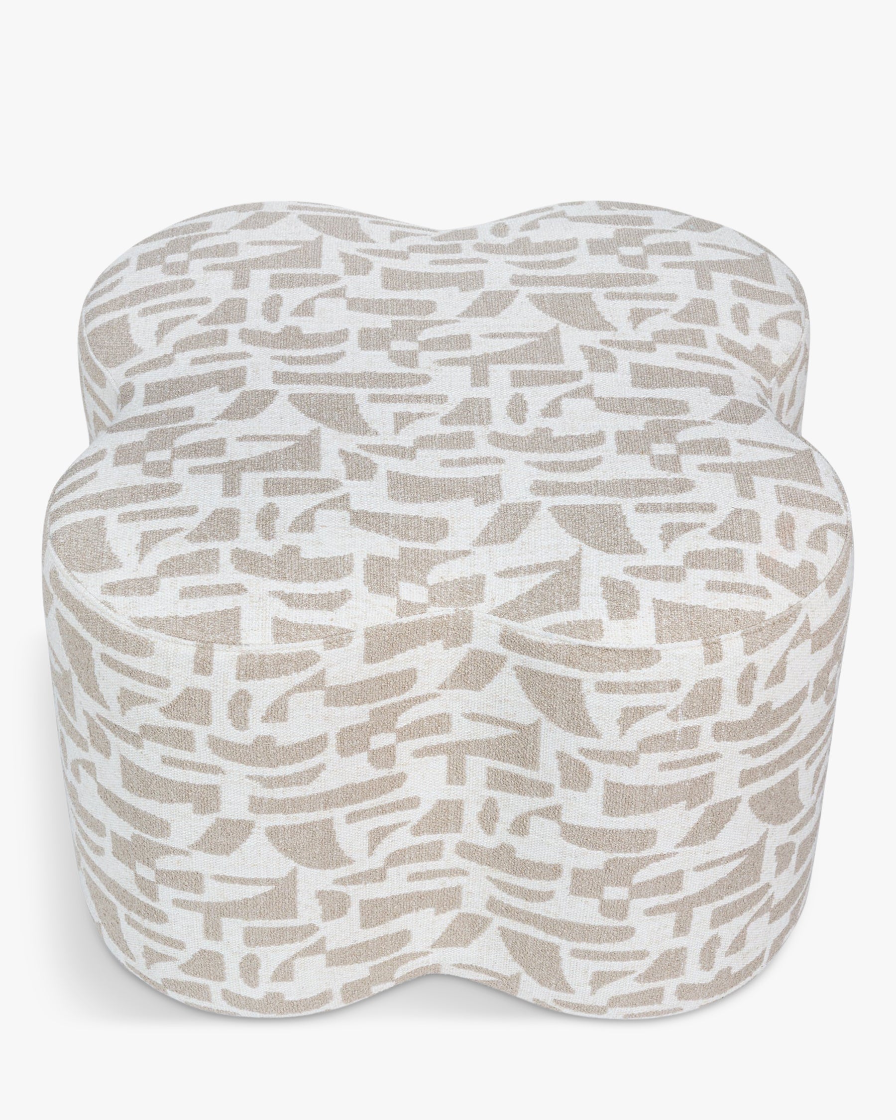Pouf Ipsy géométrique - Beige géométrique