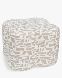 Pouf Ipsy géométrique - Beige géométrique