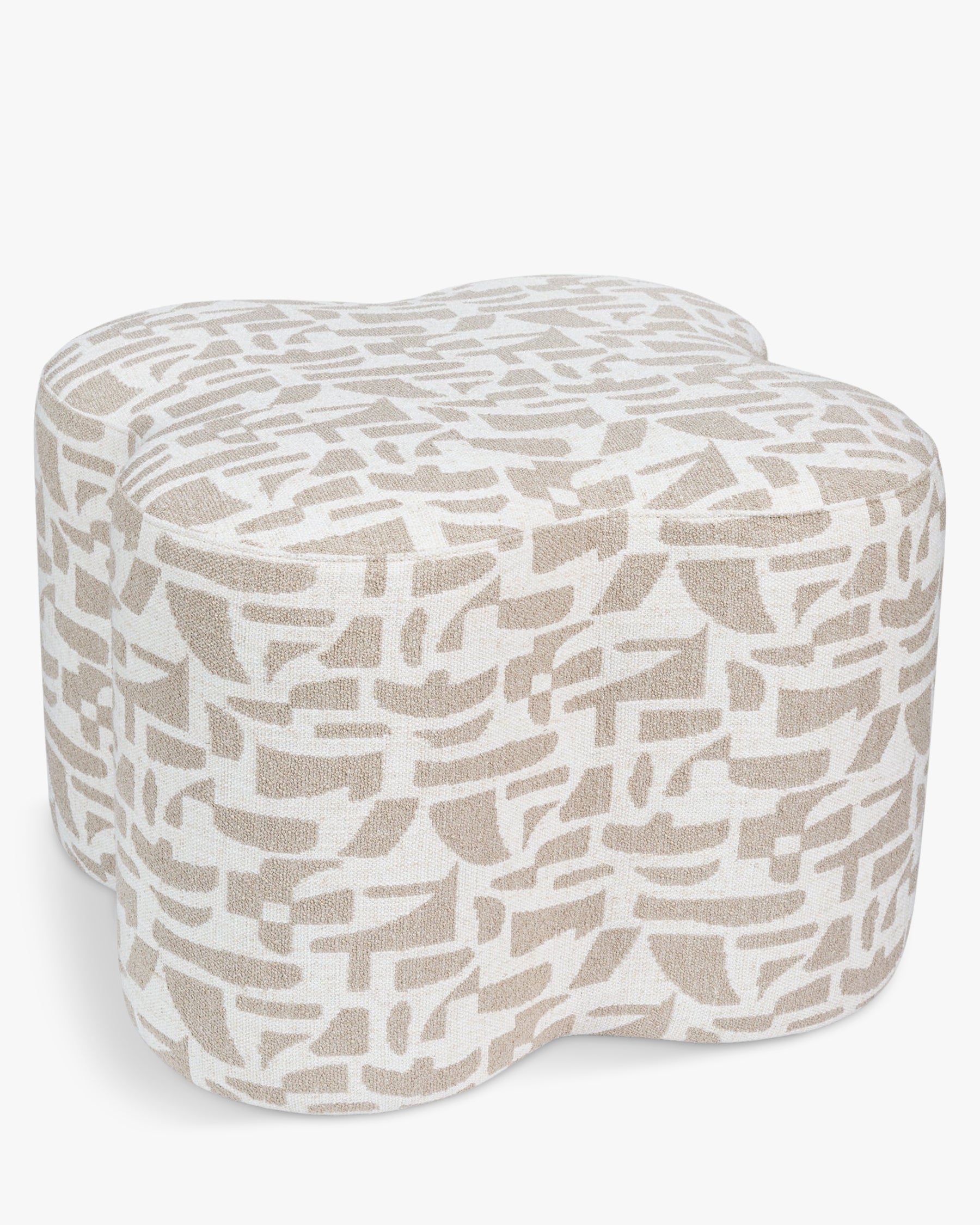 Pouf Ipsy géométrique - Beige géométrique