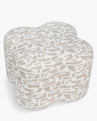 Pouf Ipsy géométrique - Beige géométrique