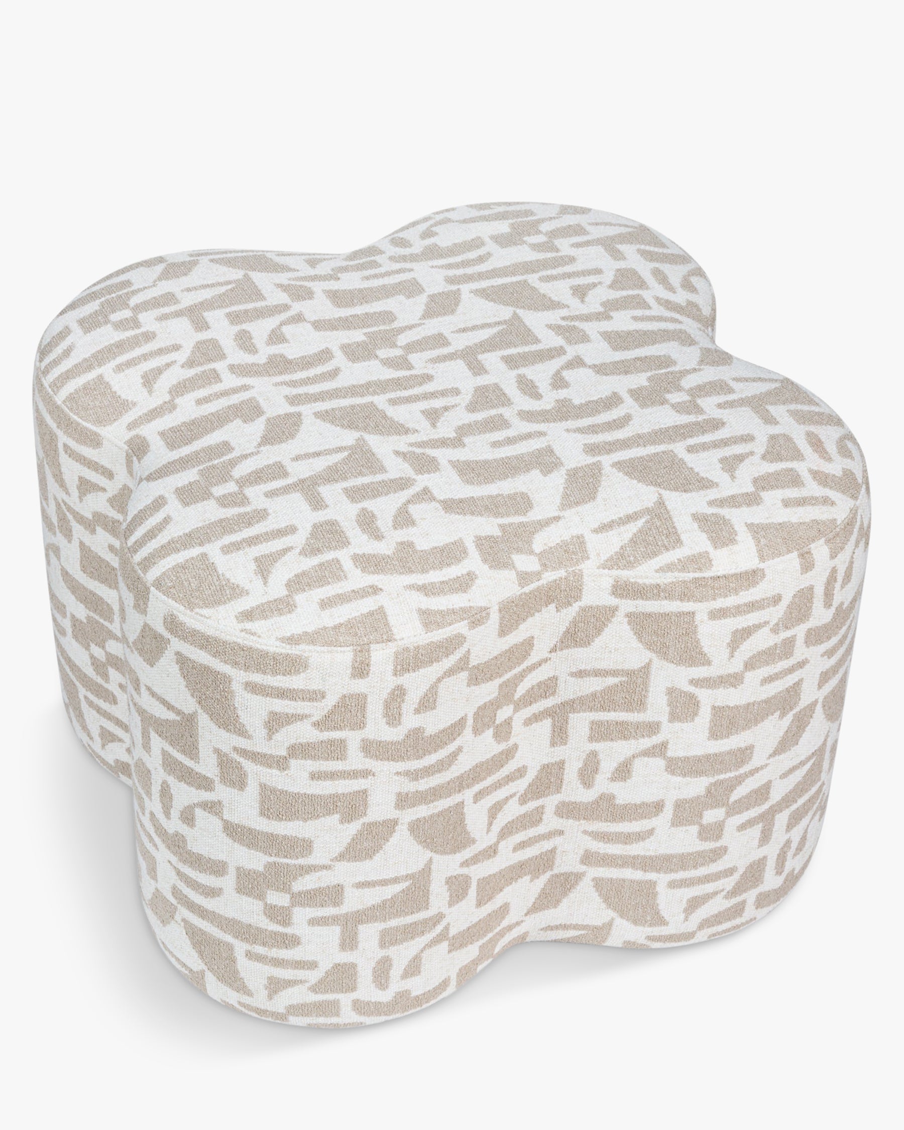Pouf Ipsy géométrique - Beige géométrique