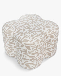 Pouf Ipsy géométrique - Beige géométrique
