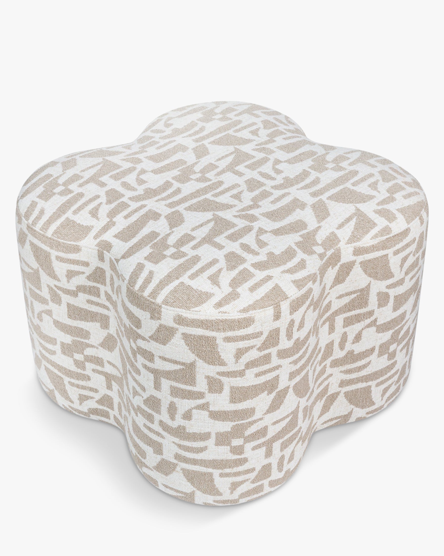 Pouf Ipsy géométrique - Beige géométrique