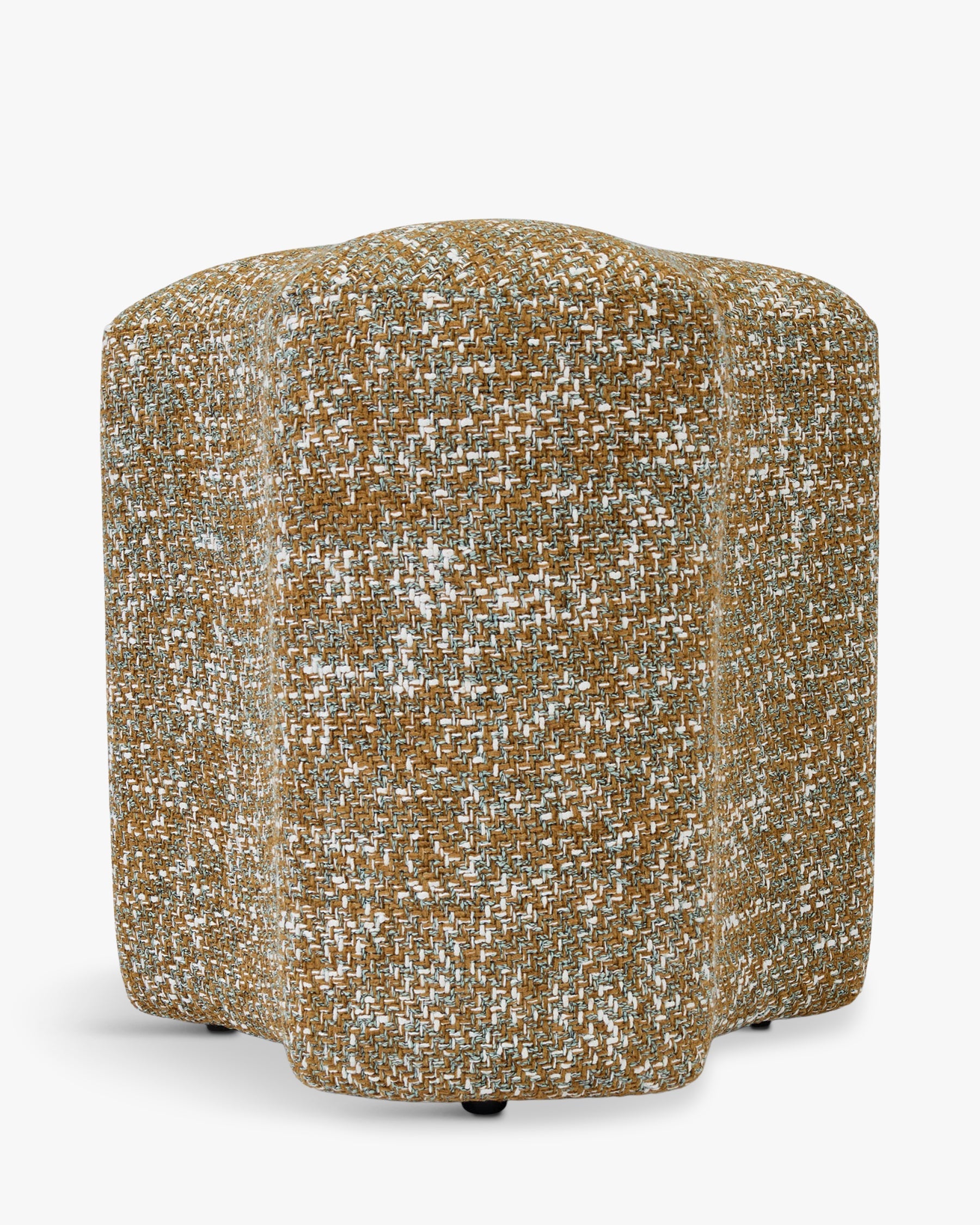Pouf Takoo en tweed - Tweed marron