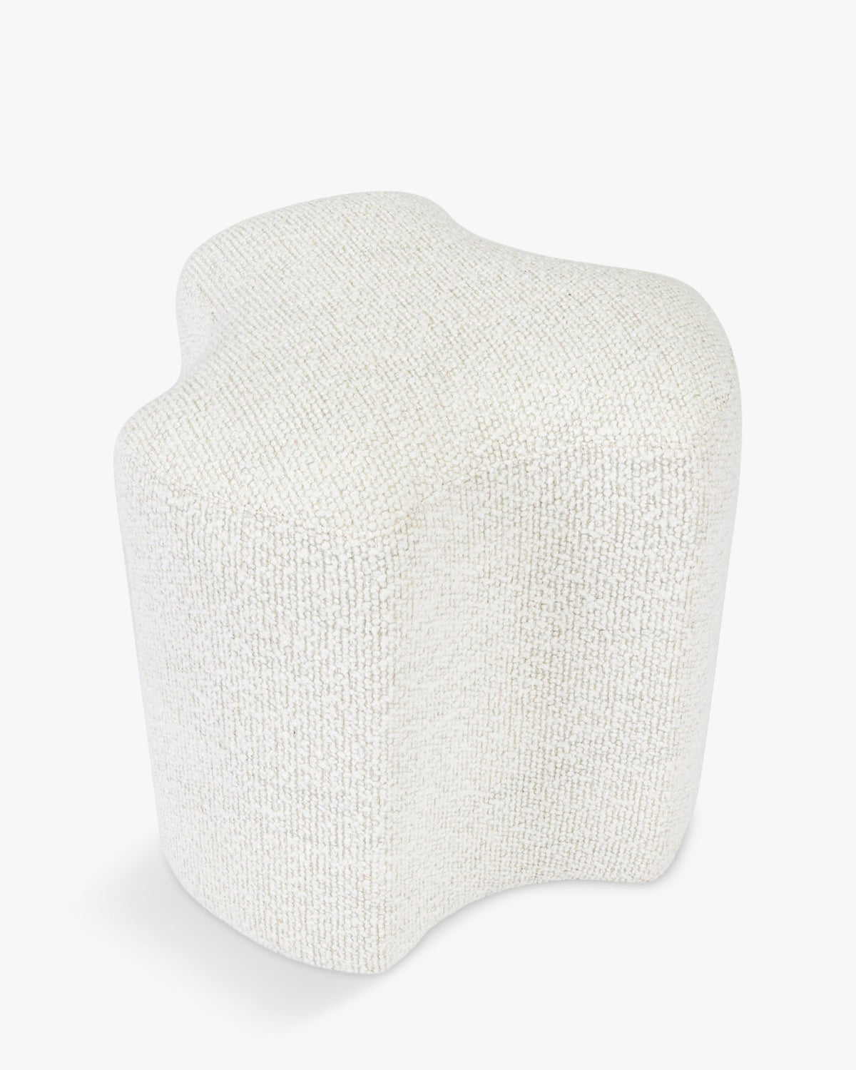 Pouf Takoo - Tweed Blanc Bouclé