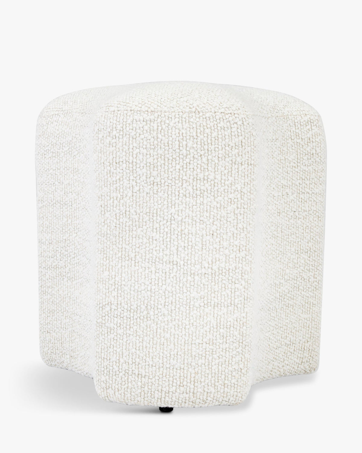Pouf Takoo - Tweed Blanc Bouclé