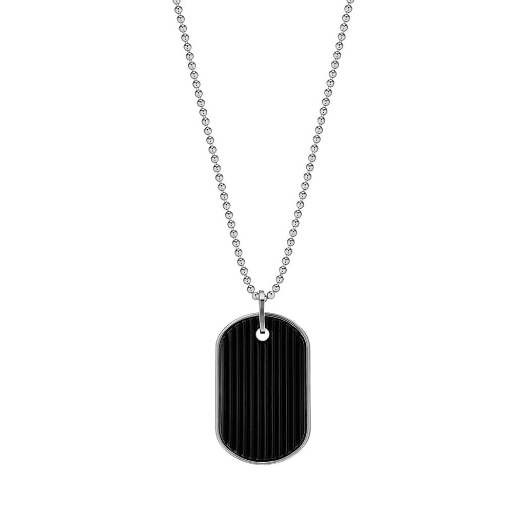 Pendentif L'Homme Alpha en cristal et argent - Noir & Argent