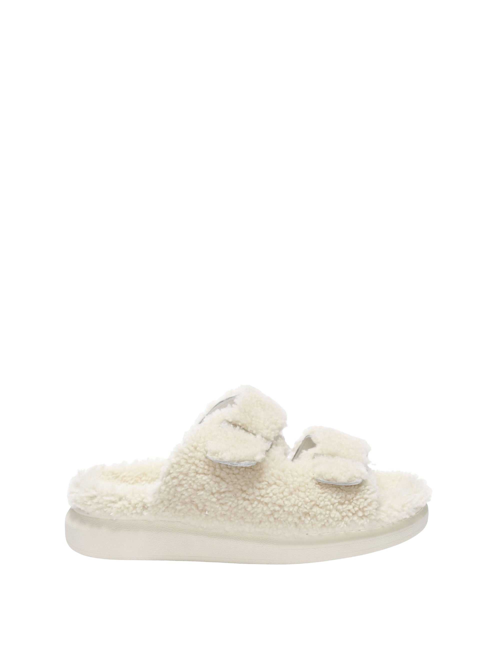 Sandales Hybrid en peau lainée - Natural Silver