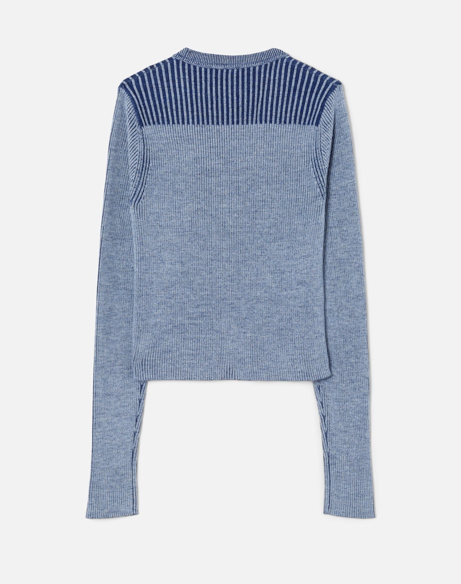 Wool tone-on-tone ribbed cardigan - Elysian Combo