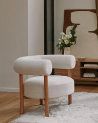 Fauteuil Carol en bois - Beige sable