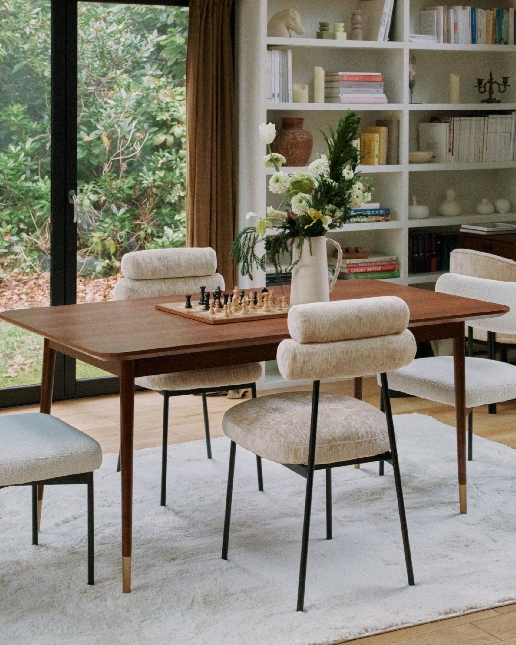 Table design Vinyle en bois - Bois noyer