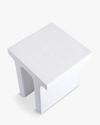 Table d'appoint Ithaque en fibre de verre - Blanc
