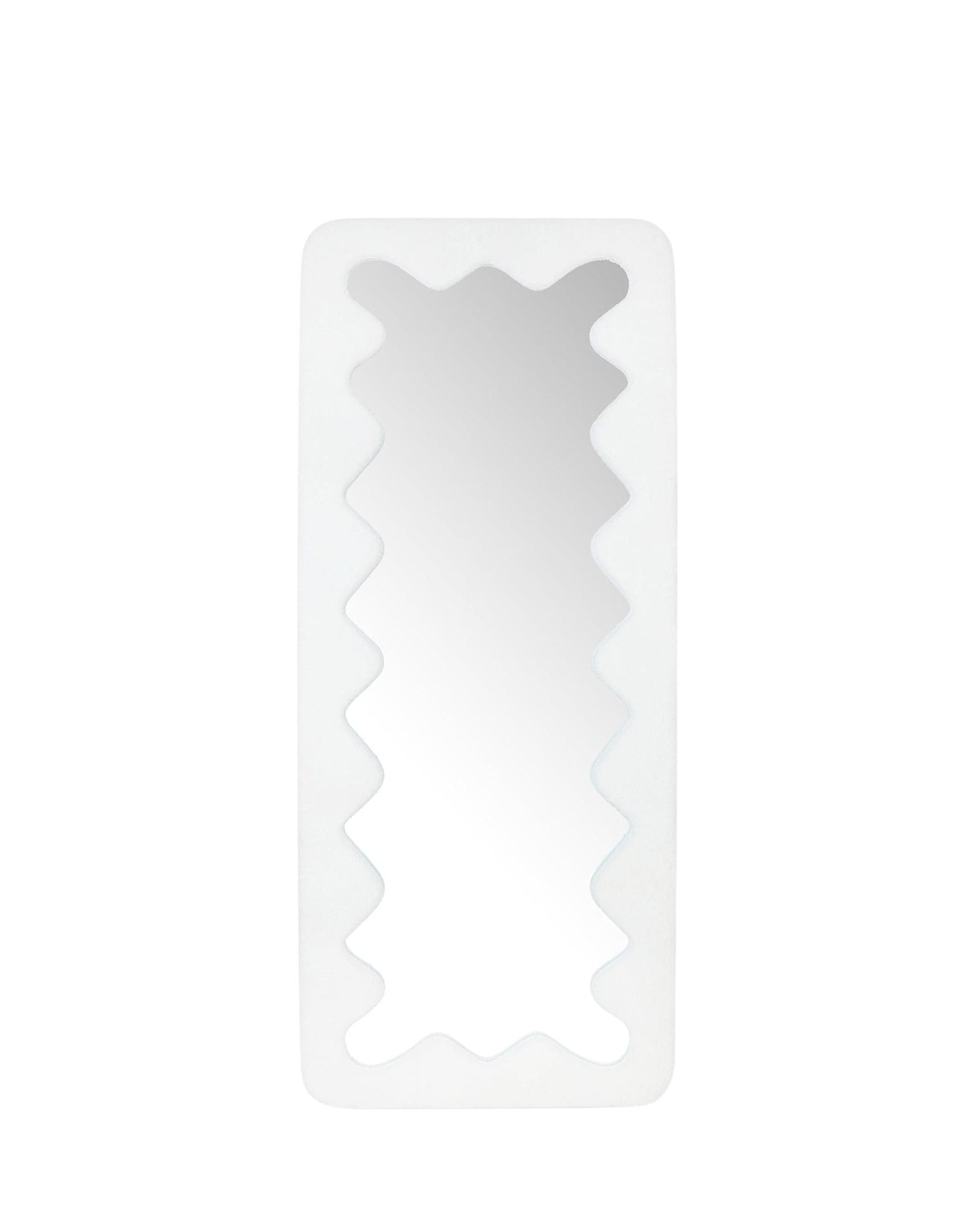 Miroir organique Papeete en velours teddy - Blanc