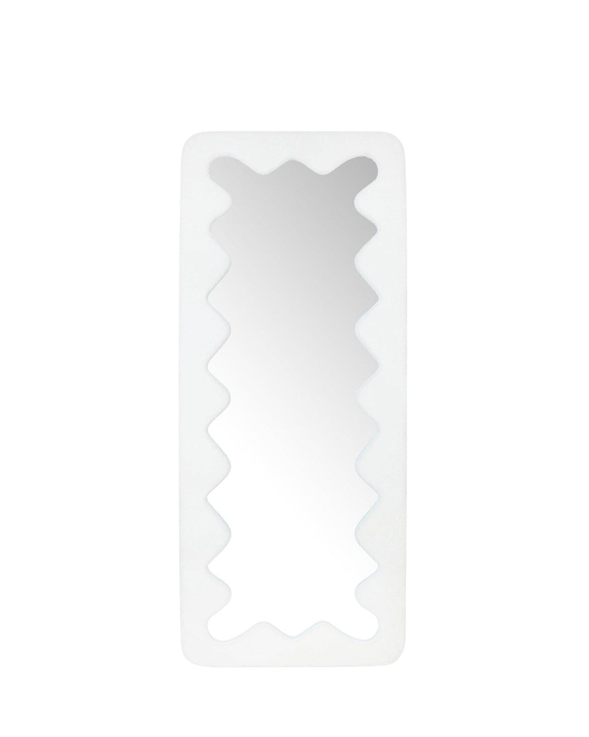 Miroir organique Papeete en velours teddy - Blanc