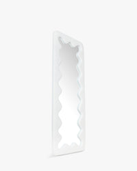 Miroir organique Papeete en velours teddy - Blanc