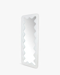 Miroir organique Papeete en velours teddy - Blanc