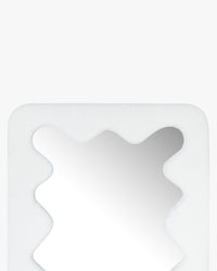 Miroir organique Papeete en velours teddy - Blanc