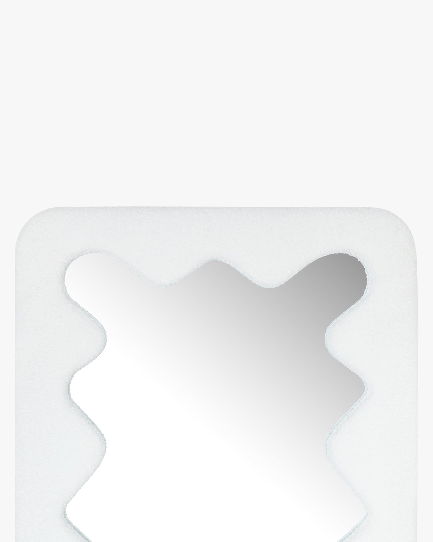 Miroir organique Papeete en velours teddy - Blanc