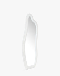 Miroir organique Mahina en velours teddy - Blanc