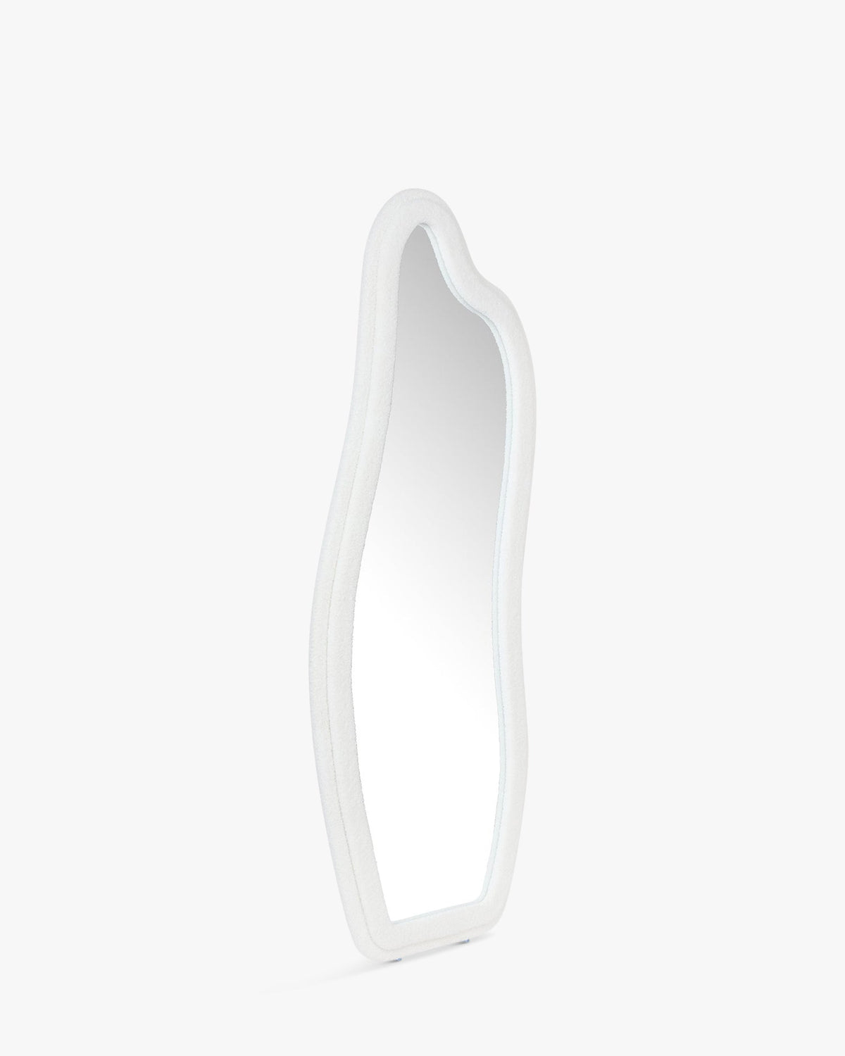 Miroir organique Mahina en velours teddy - Blanc