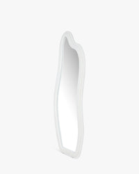Miroir organique Mahina en velours teddy - Blanc