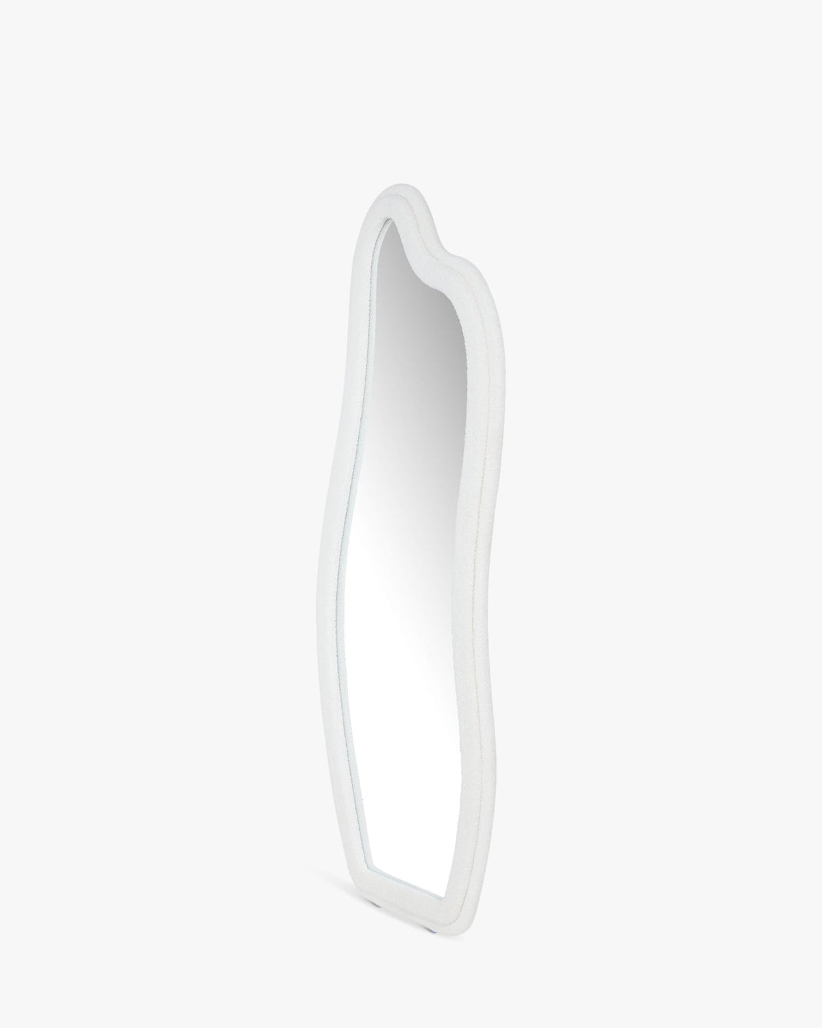 Miroir organique Mahina en velours teddy - Blanc