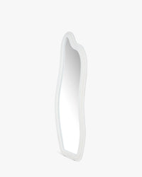 Miroir organique Mahina en velours teddy - Blanc