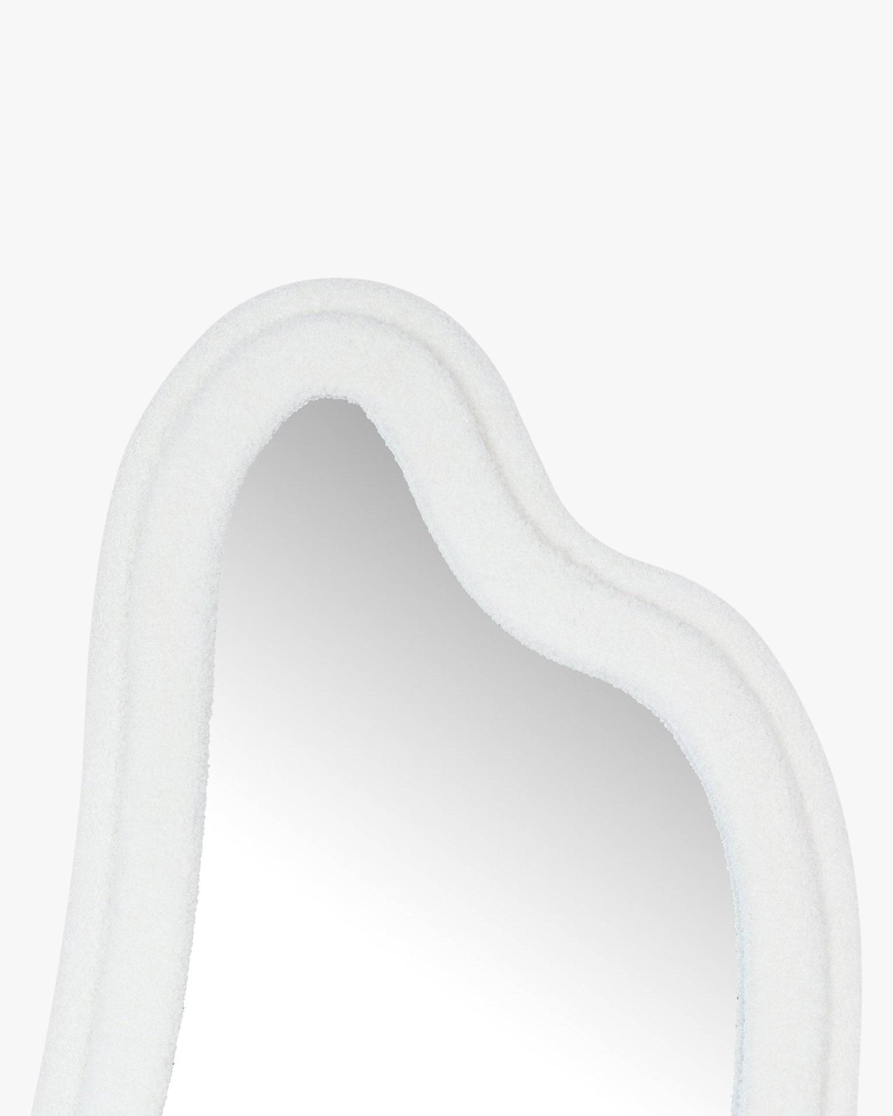 Miroir organique Mahina en velours teddy - Blanc
