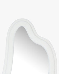 Miroir organique Mahina en velours teddy - Blanc