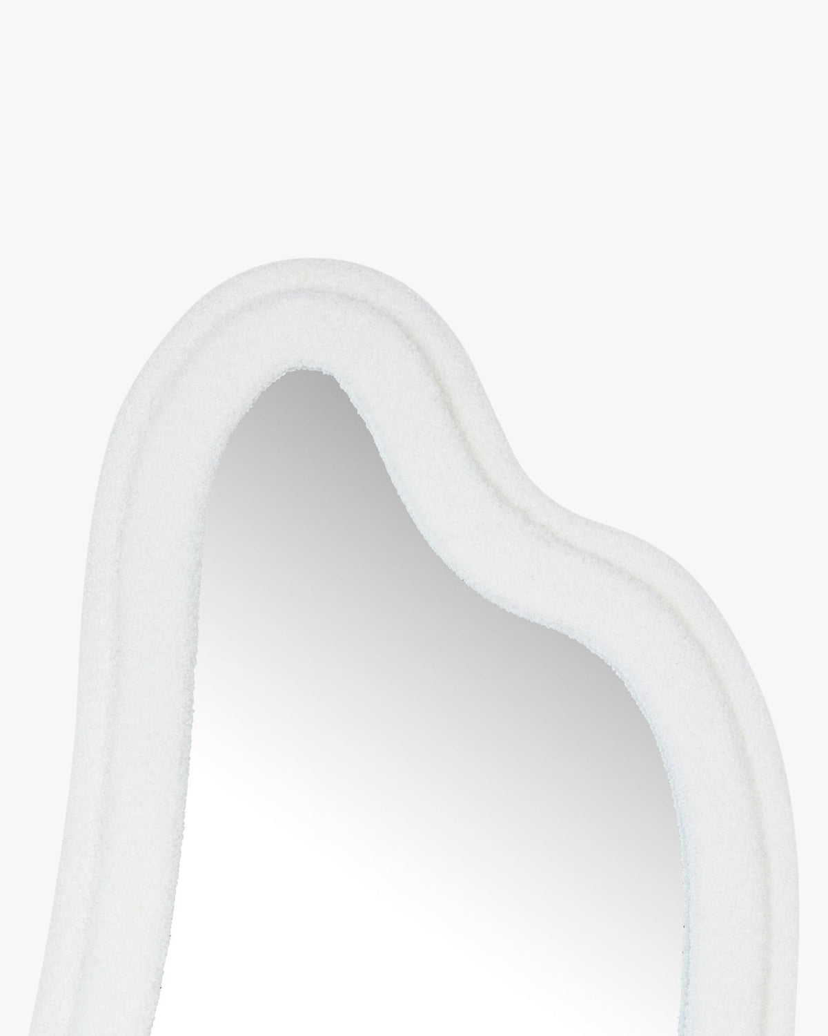 Miroir organique Mahina en velours teddy - Blanc