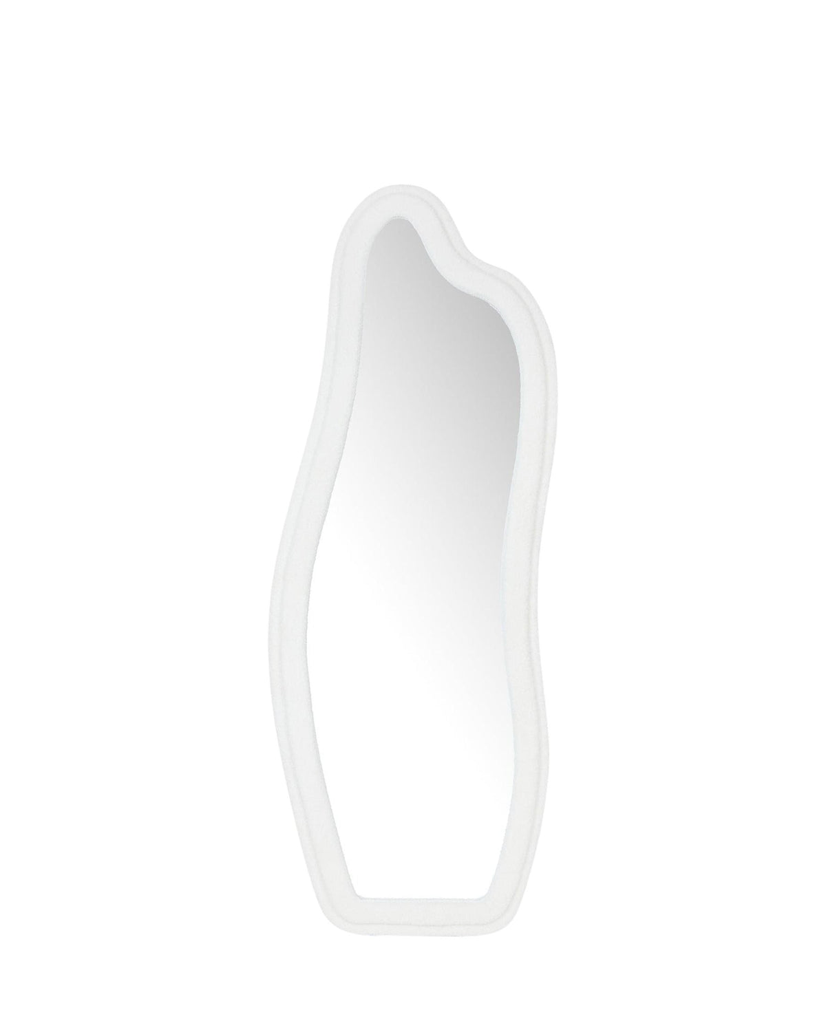 Miroir organique Mahina en velours teddy - Blanc