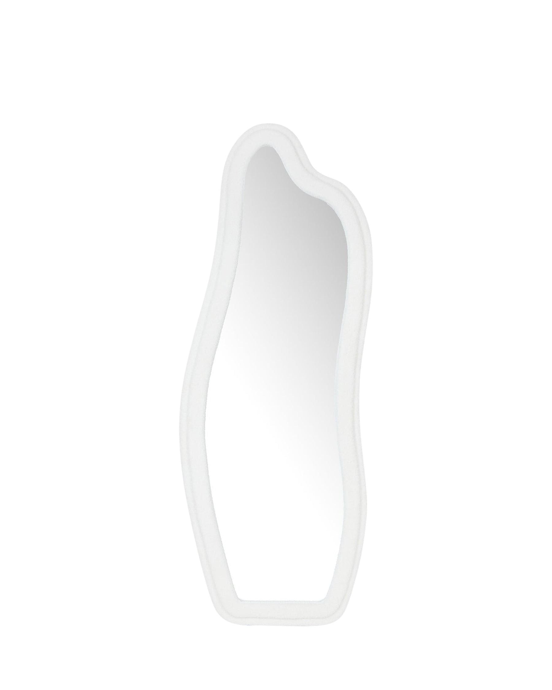 Miroir organique Mahina en velours teddy - Blanc