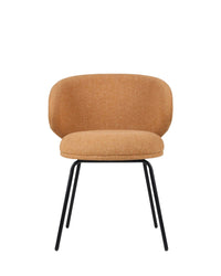 Chaise Savio en tissu texturé - Camel sable