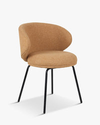 Chaise Savio en tissu texturé - Camel sable