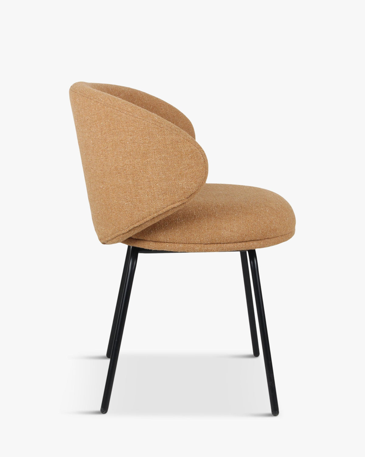 Chaise Savio en tissu texturé - Camel sable