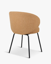 Chaise Savio en tissu texturé - Camel sable
