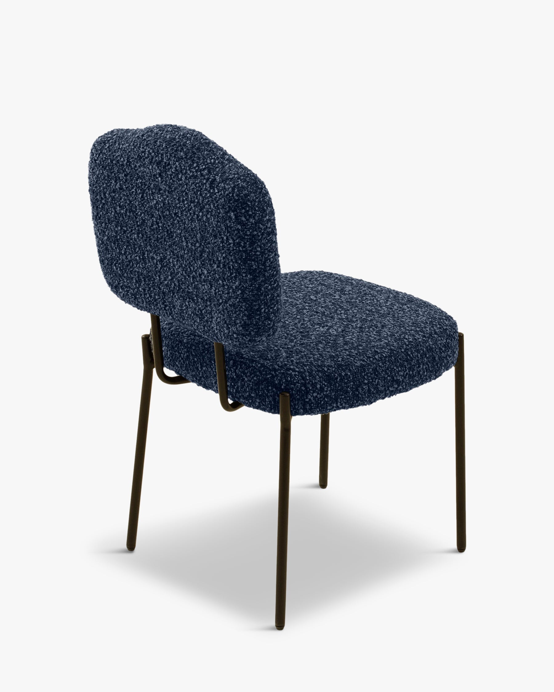 Chaise Mogan en tissu bouclé - Bleu latté