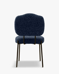 Chaise Mogan en tissu bouclé - Bleu latté