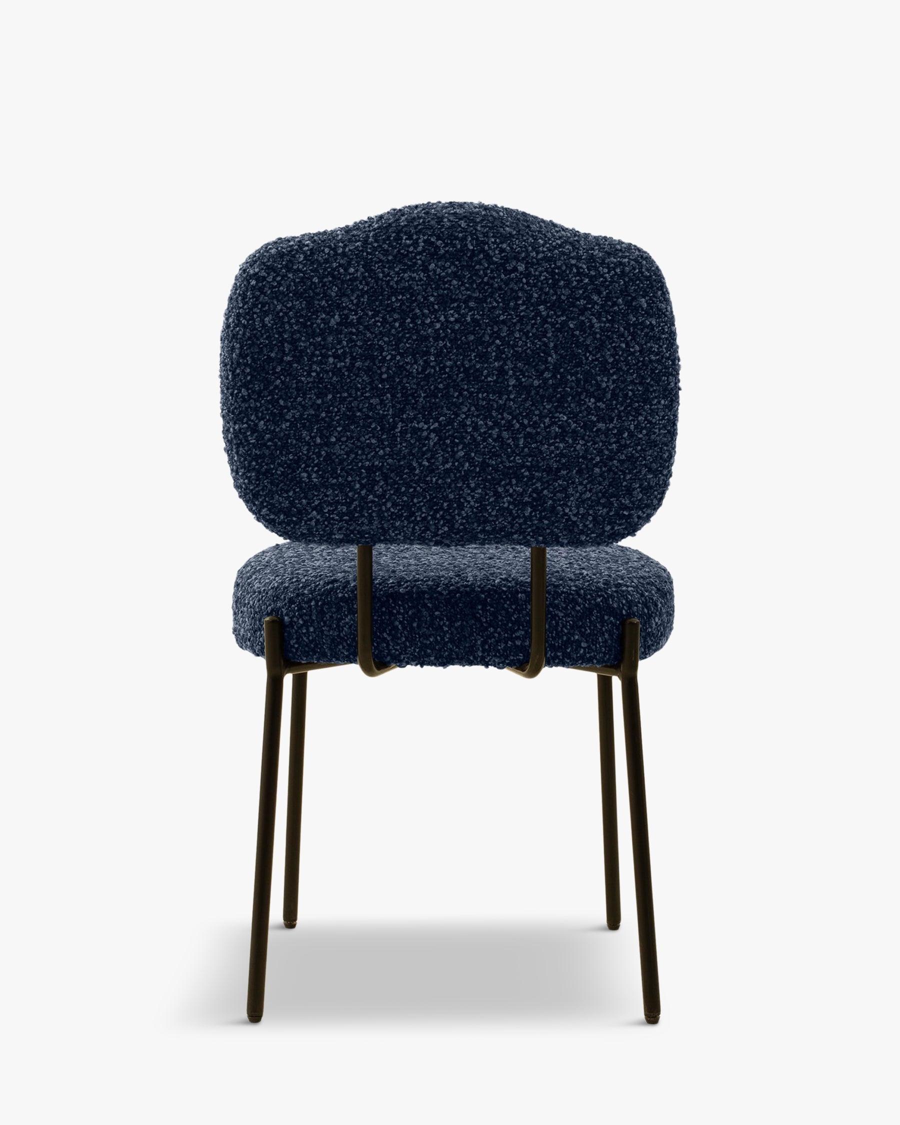 Chaise Mogan en tissu bouclé - Bleu latté