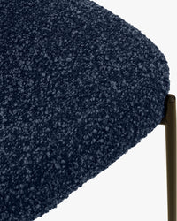 Chaise Mogan en tissu bouclé - Bleu latté