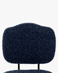 Chaise Mogan en tissu bouclé - Bleu latté