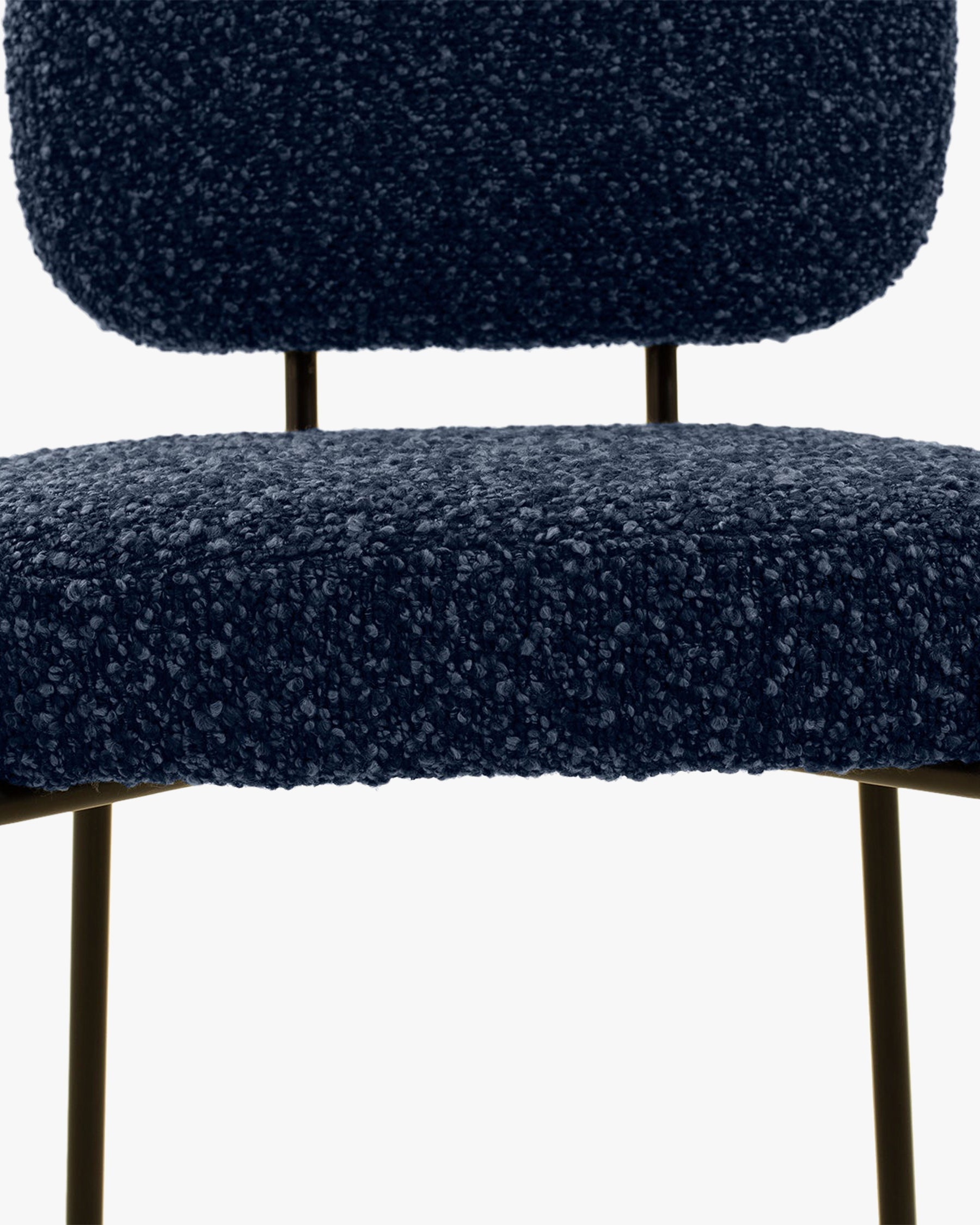 Chaise Mogan en tissu bouclé - Bleu latté