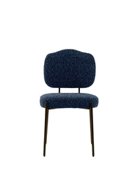 Chaise Mogan en tissu bouclé - Bleu latté