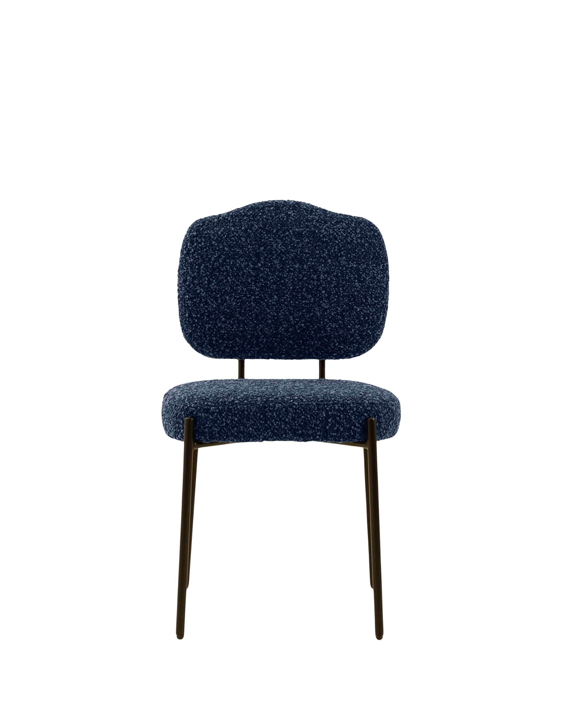 Chaise Mogan en tissu bouclé - Bleu latté