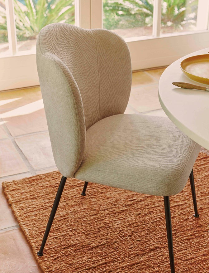 Chaise Aero en tissu crêpé - Blanc crêpé