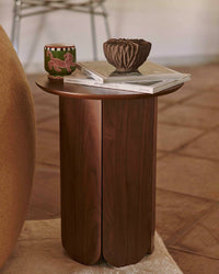 Table de chevet Fushimi effet Bois Noyer - Bois noyer