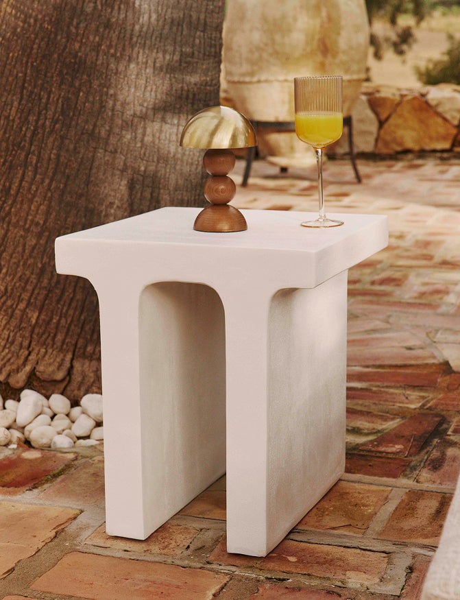 Table d'appoint Ithaque en fibre de verre - Blanc