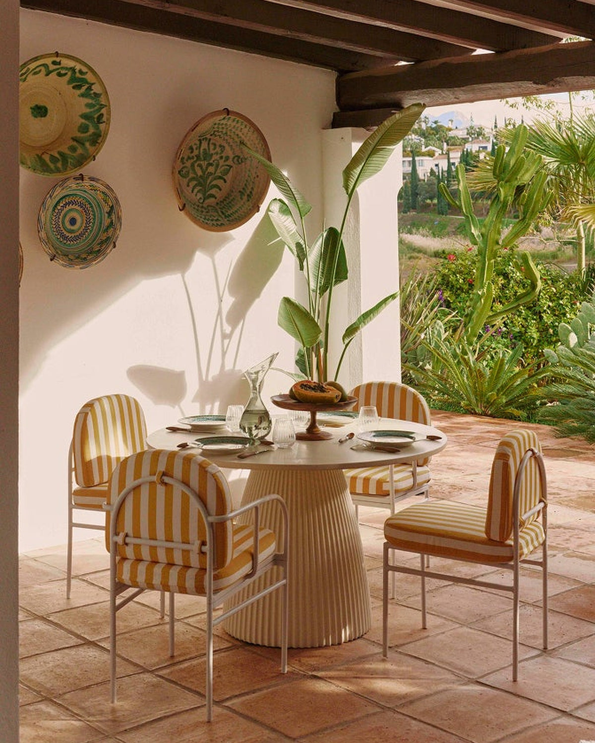 Chaise de jardin Lampedusa - Jaune Rayé