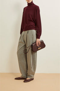 Pantalon Hunt coupe large froncé en laine - Grey